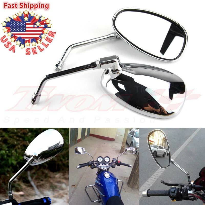 Хромированное зеркало заднего вида с длинным стержнем для мотоцикла Yamaha Vmax 1200 1700 VMAX 4 750 - Изображение 2 из 4