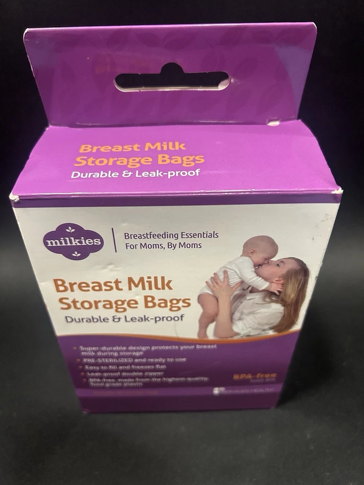 Milkies.Bolsas de almacenamiento de leche materna.Duraderas y a prueba de fugas. 50 bolsas de almacenamiento.Nuevas Foto 2 de 4