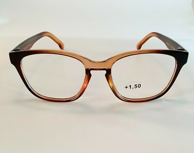 TAHARI Premium Reading Glasses Large Brown Ombre Readers +1.50