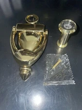 Solid Brass Door Knocker with 180 Degree Viewer Peep Hole