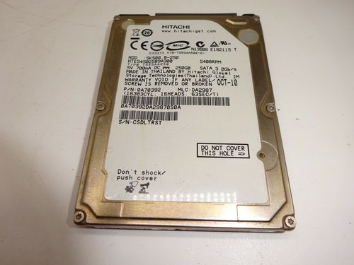 250 GB SATA NOTEBOOK FESTPLATTE HITACHI HTE545025B9A300 2,5 ZOLL 5400RPM #NFP32