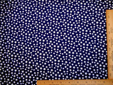Patriotic Quilt Fabric 7/8 Yard White Stars on Navy Blue Cotton 4th of July 1