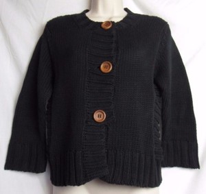 chunky black cardigan sweater
