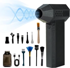 Turbocharged Jet Dry Blower: 120,000 RPM Cordless Air Duster for Car and Camping