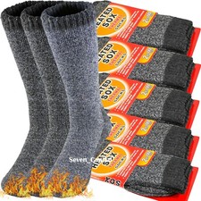 3 Pair Mens Winter Heavy Duty Heated Thermal Warm Socks Insulated Boot Sox 10-13