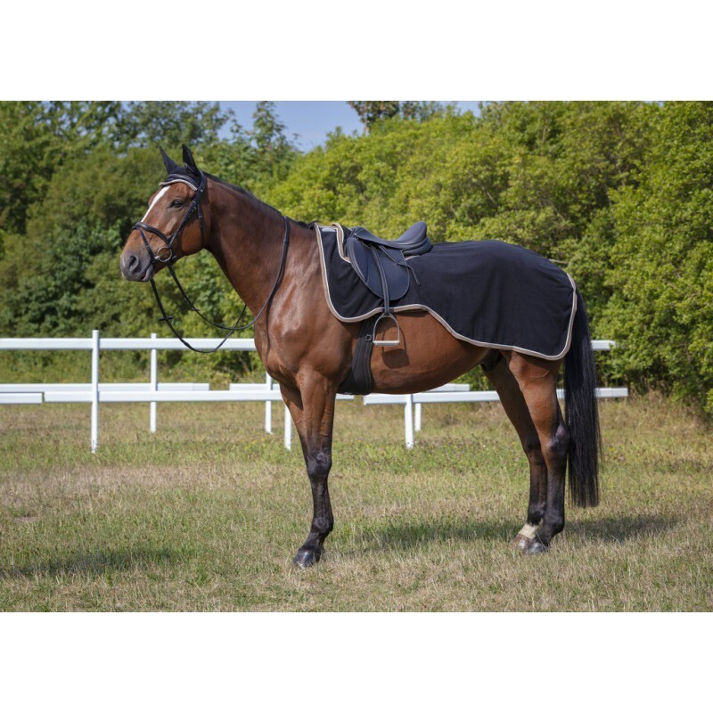 Couvre-reins polaire EQUITHÈME couverture de rein cheval sport bleu marine XL