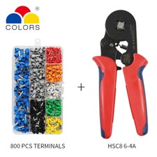 HSC8 6-4A Crimping Pliers Wire Stripper Ferrule Crimping Tool 800 Terminals Kit