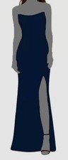 $248 Aqua Women's Blue Solid Strapless Sweetheart Mermaid Dress Size 10