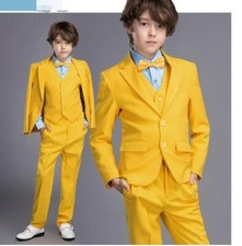 Boy Suit Wedding Party Page Yellow Suit Waistcoat Suit Boys Suits Formal Baby