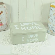Retro Blechdose Metalldose Nostalgie Dose Vintage Blech I love Home 18 x 11 cm