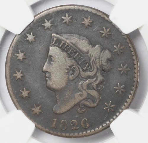NGC F15 1826 Matron Head US Copper Large Cent 1C - N.9