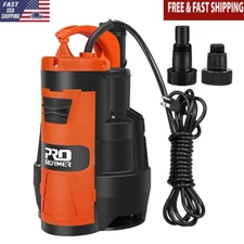 3500 GPH 1HP Submersible Water Pump W/ Float Switch Pool Garden Flooded Cellar
