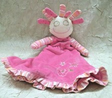 Maison Chic Pink 3 in 1 Crazy Doll  Rattle and Blankie Lovey Nicki Soft