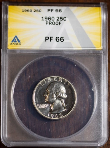 1960 25c Silver G. Washington Quarter PF 66 ANACS # 7465092 + Bonus