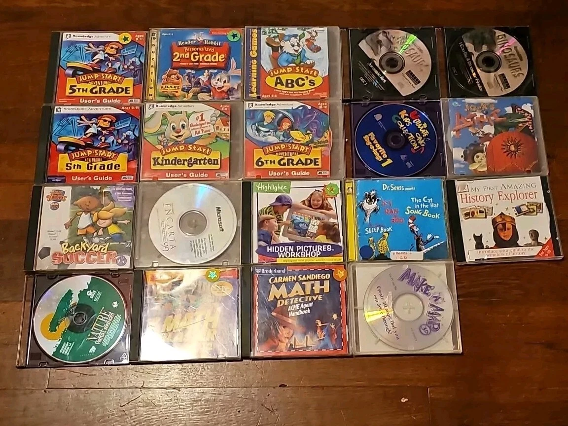Vintage Kids PC Computer CD-ROM Video Games Lot of 19 Various