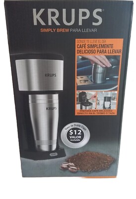 KRUPS Simply Brew to Go Single Serve Drip Coffee Maker with Travel Tumbler 6b