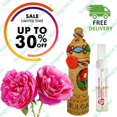 PURE ESSENTIAL Organic 100% Pure Bulgarian Rose Oil Damascena Perfume Essence Souvenir 2 ml