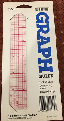 C-Thru Graph Ruler Inch in 16ths- B-50 New
