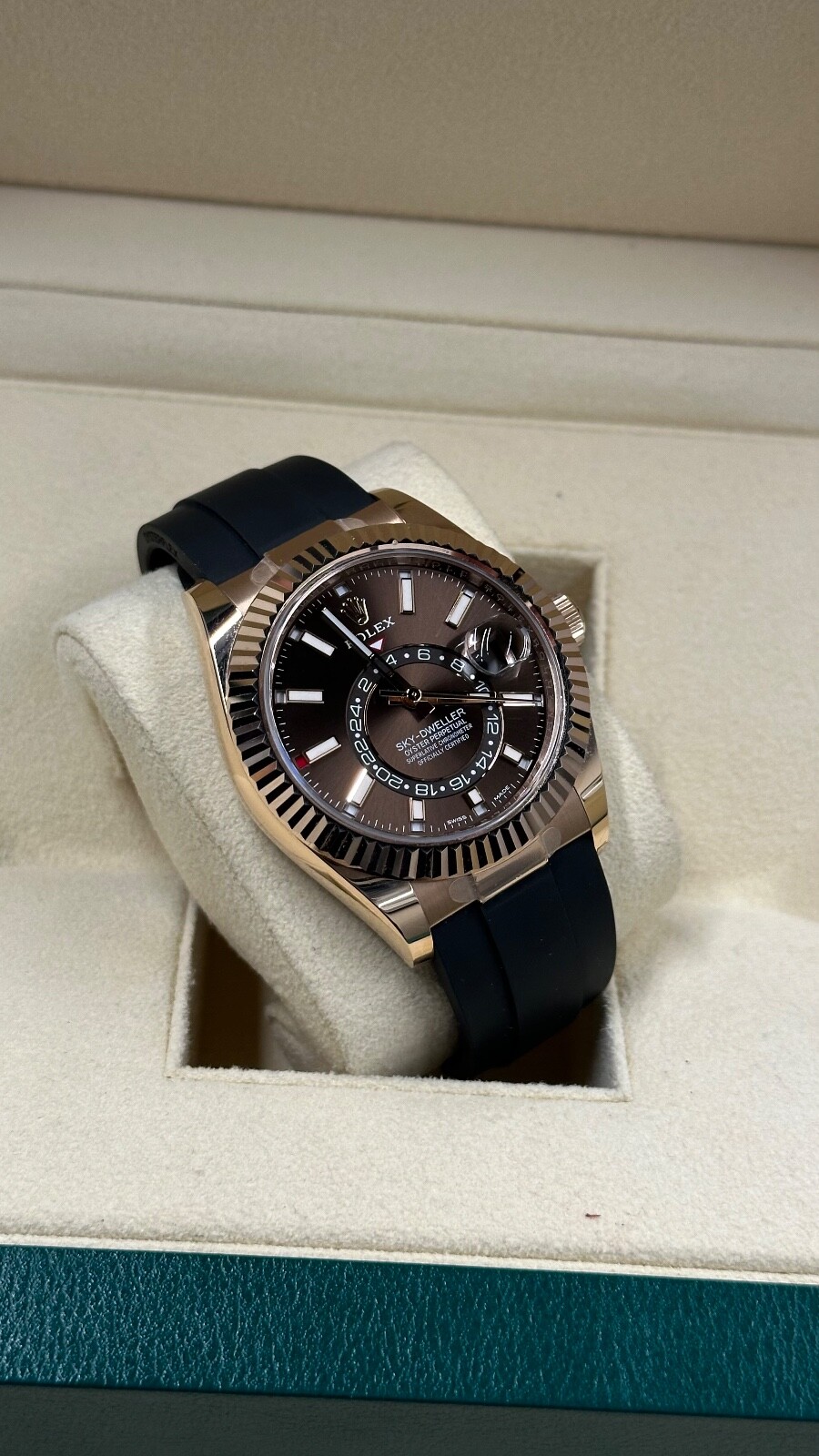 Rolex Sky-Dweller 42mm 18k Rose Gold, Chocolate Dial, 326235, 2023, Mint. image 3