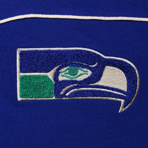 Seattle Seahawks NFL Mitchell & Ness Vintage Throwback 1/4 Zip Sweater Men's XL - Picture 3 of 4