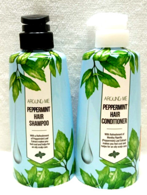 Around Me Peppermint Refreshing Shampoo & Conditioner Set 500 ml Ea Korean