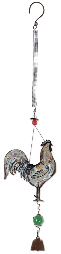 HAPPY Rooster BOUNCY GALVANIZED METAL CAMPING OUTDOOR RV TRAILER fun - Image 1 of 1
