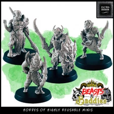 "Orc Warband x4 miniatures"  Beasts & Baddies EC3D resin fantasy D&D Frostgrave