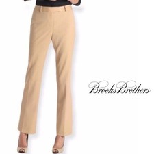 Brooks Brothers Wool Beige Straight Leg Trouser Pants L 14P 