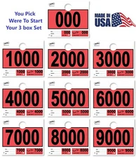 3000 Car Dealer Service Hang Tags Mechanic Repair Shop 3 Piece System Red