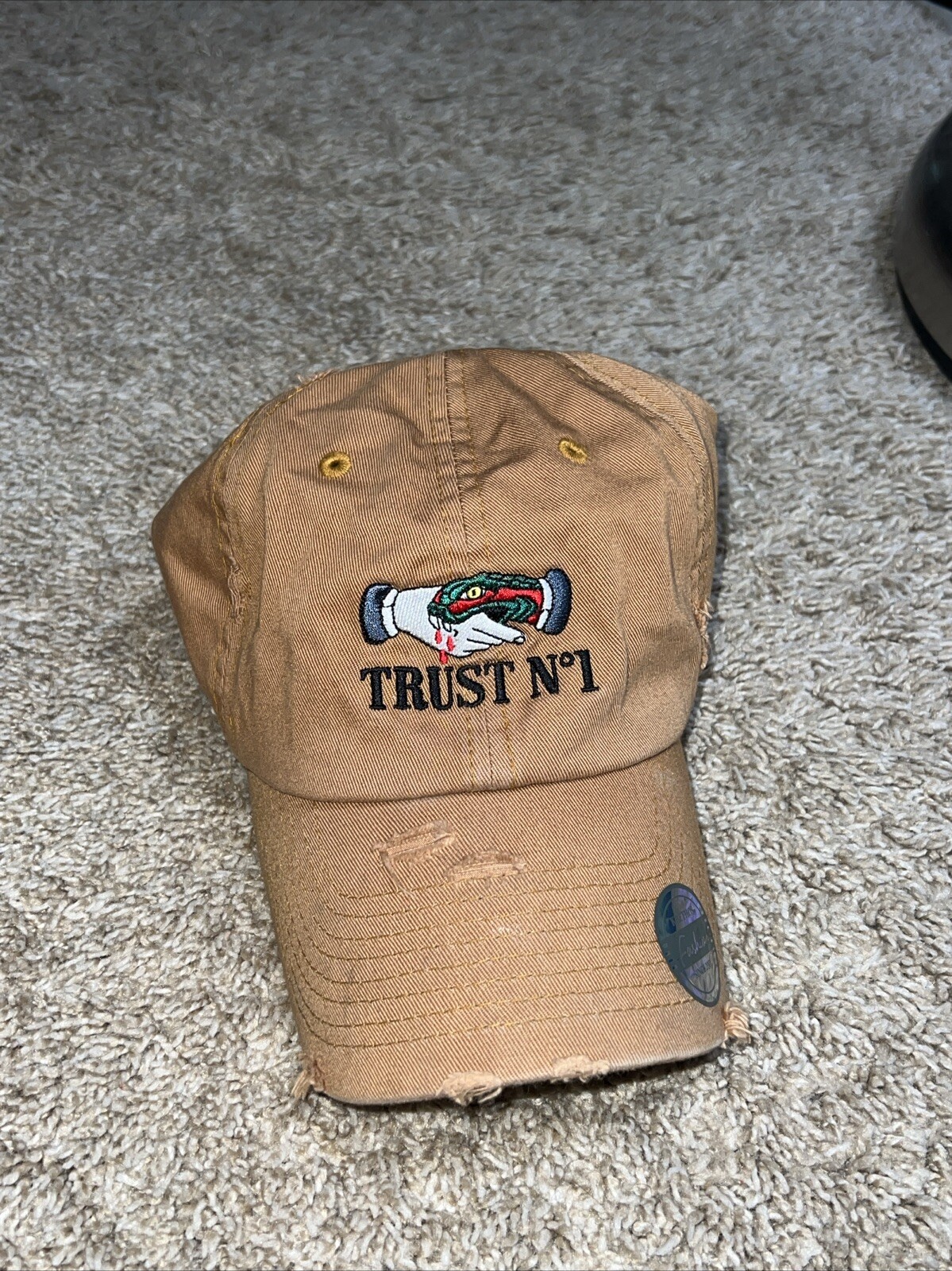 KBETHOS Trust No One Strap Back Distressed Cap Hat Brown New