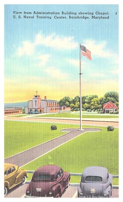 1945 Bainbridge Md Us Naval Training Center Chapel Navy Postmark Postcard F7 Ebay