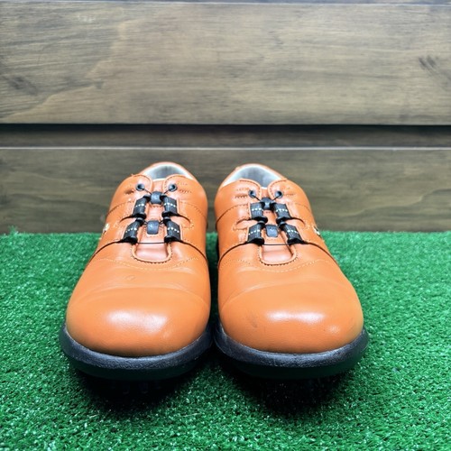 FootJoy Women's DryJoys Boa Shoes Size 7.5 N Orange Ladies Golf With Spikes - Picture 16 of 24