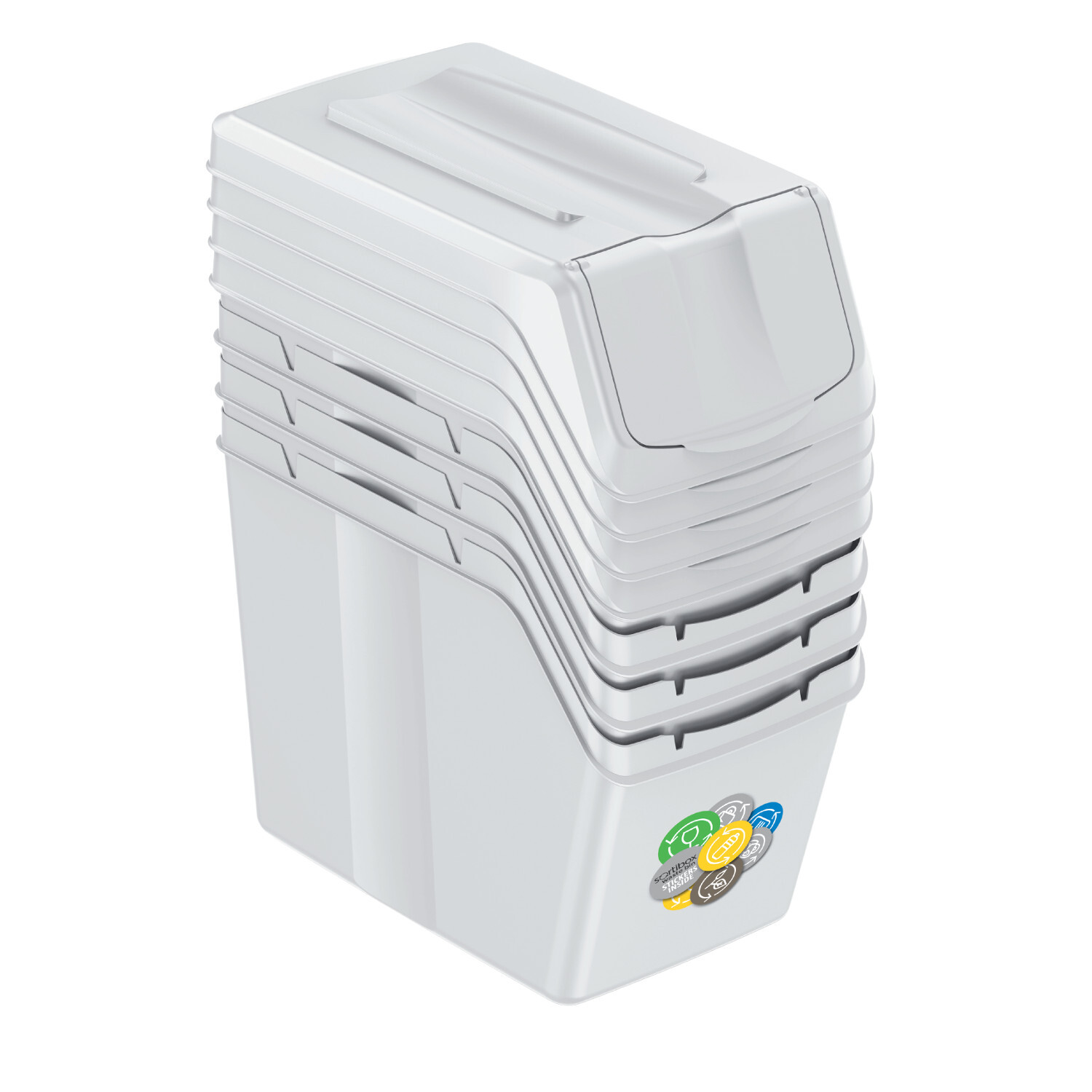 Poubelle tri sélectif 4x20L Sortibox cuisine et garage design gris cendre