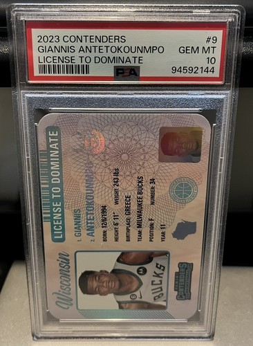 2023 Contenders Lizenz zur Dominierung von Giannis Antetokounmpo PSA 10