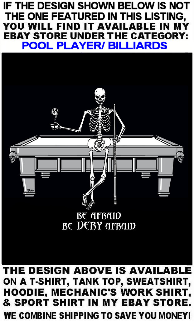 I'm Smiling That Alone Should Scare You Skeleton Girl 8 Ball Pool Player T-shirt image 7