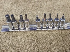 9 Williams WMS MA Hex Bit Socket Set 1/4" Drive 5/16 7/32 3/16 5/32 9/64 1/16"