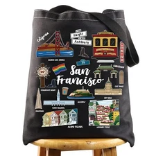 San Francisco Canvas Tote Bag San Francisco Souvenirs Gifts San Francisco Sho...