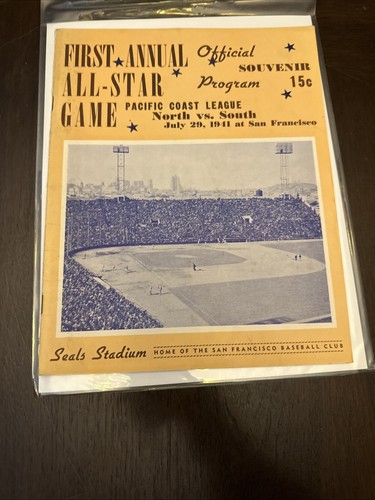 1941 1st Annual Pacific Coast All-Star Baseball Program North vs South July 29