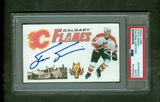 Garry Unger 3x5 index card color images Flames PSA/DNA encased Autograph