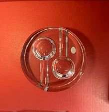 New WMF Germany Crystal Double Cigar Pipe Ashtray Dunhill Style 6x1 MCM Dresden