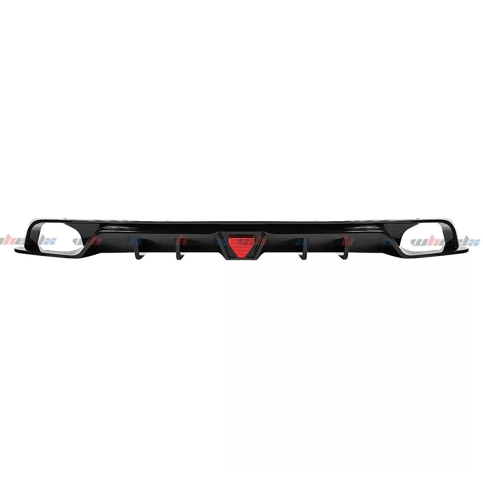 FOR 22-25 HONDA CIVIC SEDAN MC STYLE GLOSS BLK LED REAR DIFFUSER ...