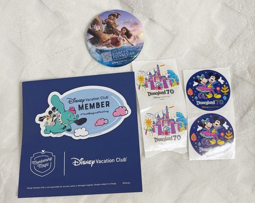 Disney Vacation Club Member, Mickey and Dumbo Magnet, 70th Stickers, Button
