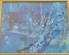 Marvelous Framed Masterpiece Outsider Art Abstract Acrylic Canvas Work