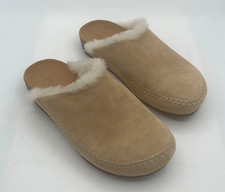 NEW Jenni Kayne Shearling-Lined Moc Clogs Tan Suede Womens Size EU 36 US 5