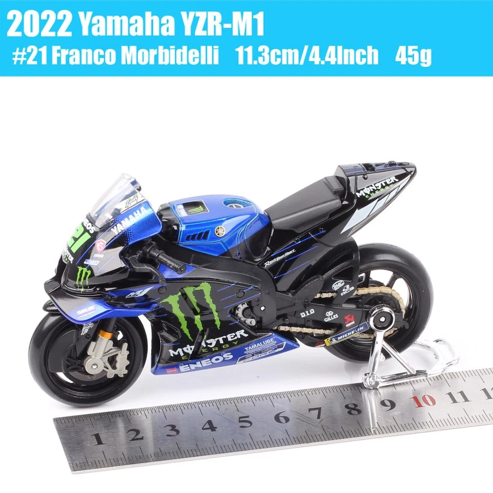 Maisto 1/18 2022 Yamaha YZR-M1 #21 Franco Morbidelli Motorcycle Model Bike Toy - Image 2 of 4