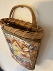 Jack and Jill Wicker Hanging Wall Basket w/ Handle, Vintage,granny core, 8x5x2 — photo 3