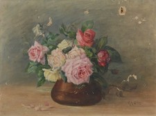 Natura morta floreale intorno al 1920 | Dipinto di Maria Antonietta Queroy