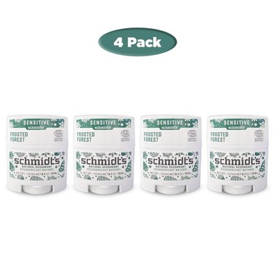 (4) Schmidt's Sensitive Frosted Forest Natural Deodorant TRAVEL SIZE .7oz