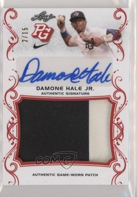 2018 Leaf Perfect Game National Showcase Red 2/15 Damone Hale Jr Patch Auto 3d5