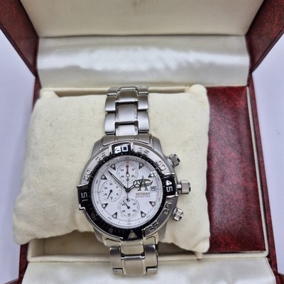 Seculus Anthony Aviation Chronograph Aviator Stainless Steel Silver Wristwatch